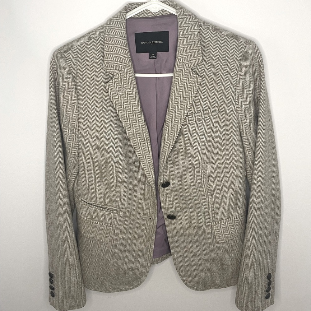 Banana Republic Women’s Light Tweed Blazer Size 4
